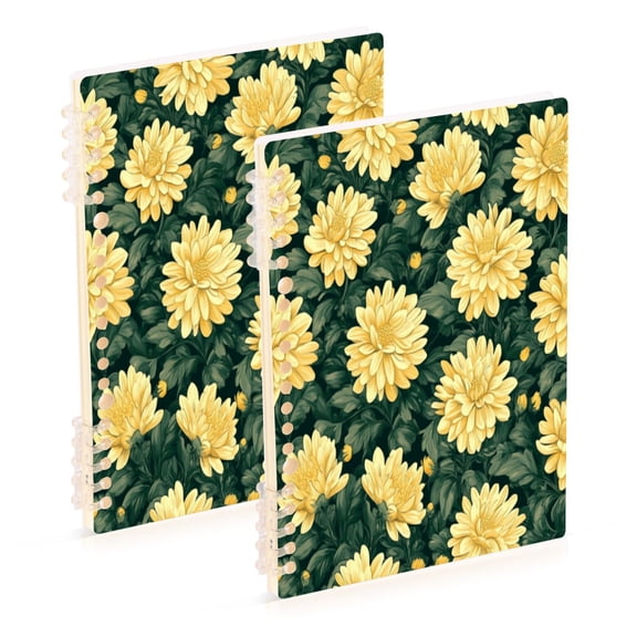 Notebook 8.3x5.7x0.4 Inch One Sizex1 Journey Note Diary Hardcover Notebook 60 Pages,80g Paper Writing Smooth and Not Easy to Break Yellow Chrysanthemum1