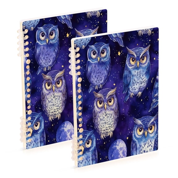 Notebook 8.3x5.7x0.4 Inch One Sizex1 Journey Note Diary Hardcover Notebook 60 Pages,80g Paper Writing Smooth and Not Easy to Break Beautiful Blue Owl