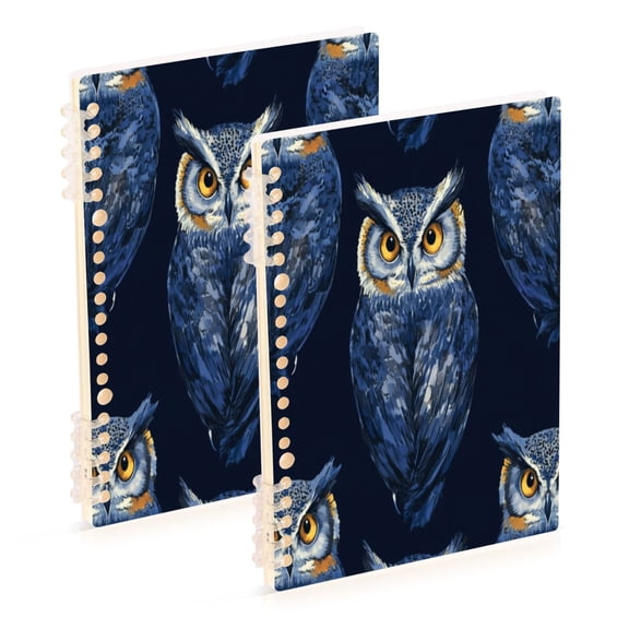 Notebook 8.3x5.7x0.4 Inch One Sizex1 Journey Note Diary Hardcover Notebook 60 Pages,80g Paper Writing Smooth and Not Easy to Break Blue Owl