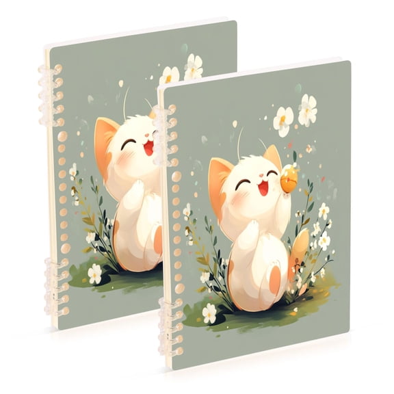 Notebook 8.3x5.7x0.4 Inch One Sizex1 Journey Note Diary Hardcover Notebook 60 Pages,80g Paper Writing Smooth and Not Easy to Break Cat Smile