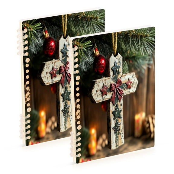 Notebook 8.3x5.7x0.4 Inch One Sizex1 Journey Note Diary Hardcover Notebook 60 Pages,80g Paper Writing Smooth and Not Easy to Break Christmas Cross