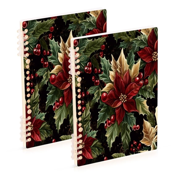 Notebook 8.3x5.7x0.4 Inch One Sizex1 Journey Note Diary Hardcover Notebook 60 Pages,80g Paper Writing Smooth and Not Easy to Break Christmas Flowers3