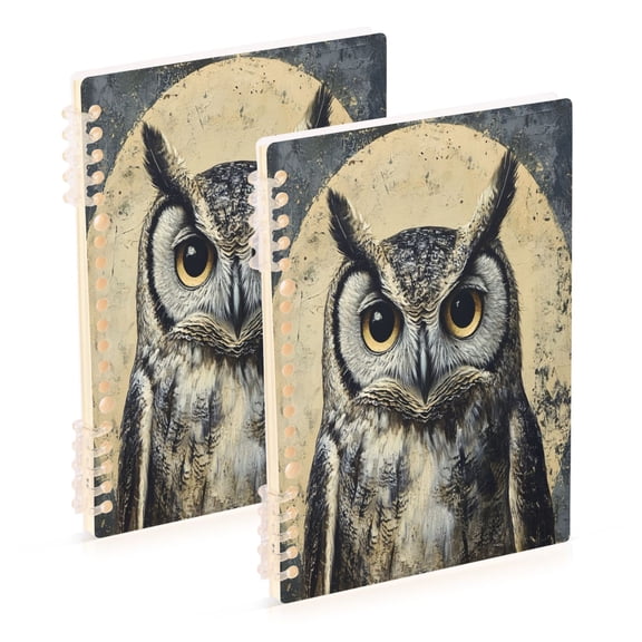 Notebook 8.3x5.7x0.4 Inch One Sizex1 Journey Note Diary Hardcover Notebook 60 Pages,80g Paper Writing Smooth and Not Easy to Break Cool Big Owl