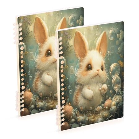 Notebook 8.3x5.7x0.4 Inch One Sizex1 Journey Note Diary Hardcover Notebook 60 Pages,80g Paper Writing Smooth and Not Easy to Break Cute Bubble Rabbit
