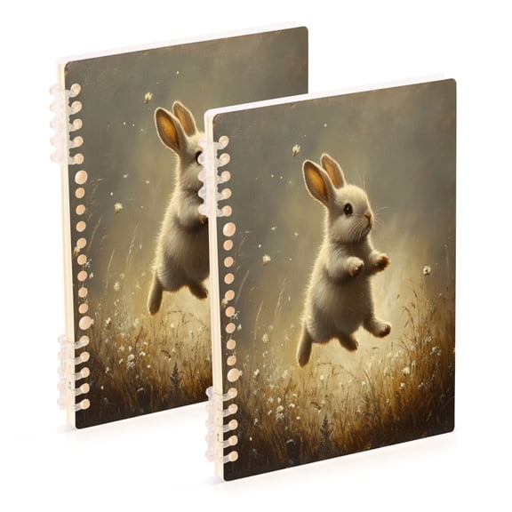 Notebook 8.3x5.7x0.4 Inch One Sizex1 Journey Note Diary Hardcover Notebook 60 Pages,80g Paper Writing Smooth and Not Easy to Break Cute Bunny Hop