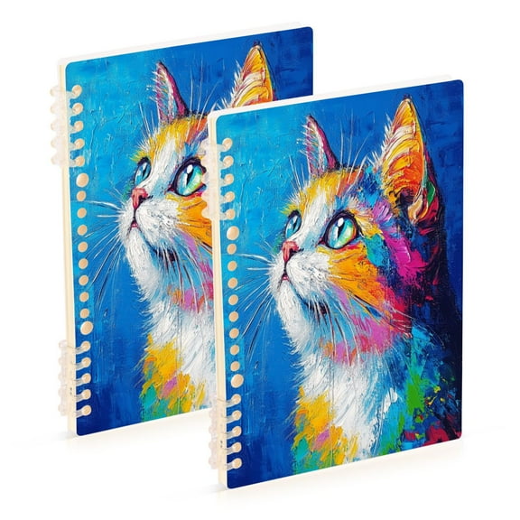 Notebook 8.3x5.7x0.4 Inch One Sizex1 Journey Note Diary Hardcover Notebook 60 Pages,80g Paper Writing Smooth and Not Easy to Break Cute Cat Color