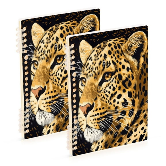 Notebook 8.3x5.7x0.4 Inch One Sizex1 Journey Note Diary Hardcover Notebook 60 Pages,80g Paper Writing Smooth and Not Easy to Break Cute Leopard