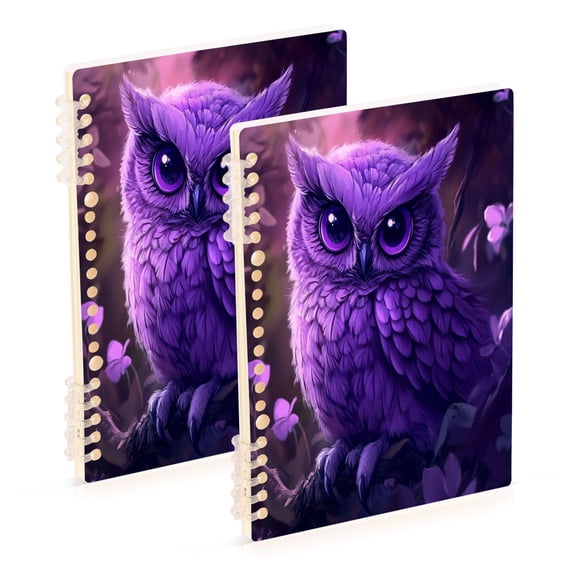 Notebook 8.3x5.7x0.4 Inch One Sizex1 Journey Note Diary Hardcover Notebook 60 Pages,80g Paper Writing Smooth and Not Easy to Break Cute Purple Owl