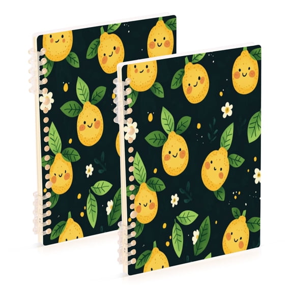 Notebook 8.3x5.7x0.4 Inch One Sizex1 Journey Note Diary Hardcover Notebook 60 Pages,80g Paper Writing Smooth and Not Easy to Break Cute Smile Lemon
