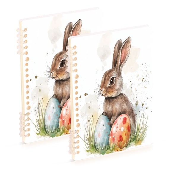 Notebook 8.3x5.7x0.4 Inch One Sizex1 Journey Note Diary Hardcover Notebook 60 Pages,80g Paper Writing Smooth and Not Easy to Break Easter Grey Rabbit