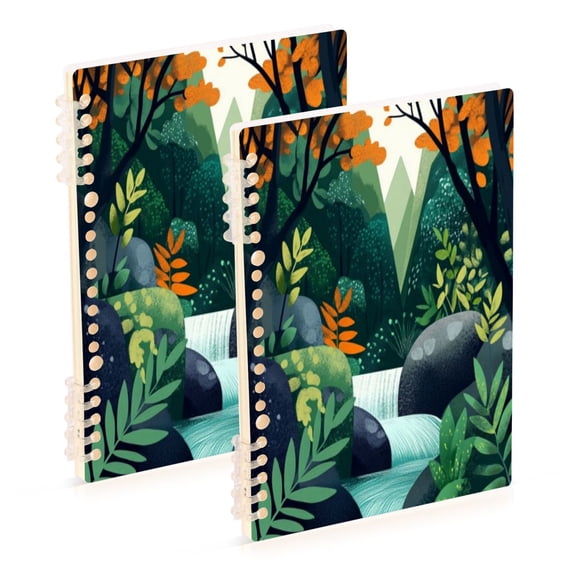 Notebook 8.3x5.7x0.4 Inch One Sizex1 Journey Note Diary Hardcover Notebook 60 Pages,80g Paper Writing Smooth and Not Easy to Break Green Creek Water