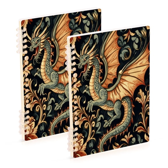 Notebook 8.3x5.7x0.4 Inch One Sizex1 Journey Note Diary Hardcover Notebook 60 Pages,80g Paper Writing Smooth and Not Easy to Break Green Dragon