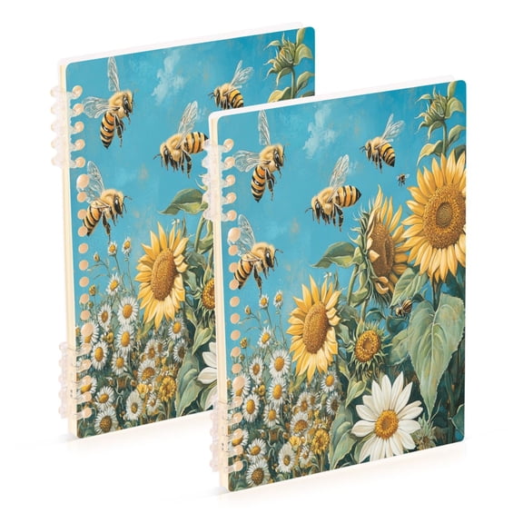 Notebook 8.3x5.7x0.4 Inch One Sizex1 Journey Note Diary Hardcover Notebook 60 Pages,80g Paper Writing Smooth and Not Easy to Break Lovely Bees