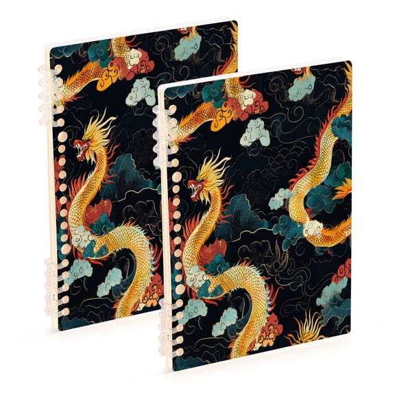 Notebook 8.3x5.7x0.4 Inch One Sizex1 Journey Note Diary Hardcover Notebook 60 Pages,80g Paper Writing Smooth and Not Easy to Break Orange Dragon
