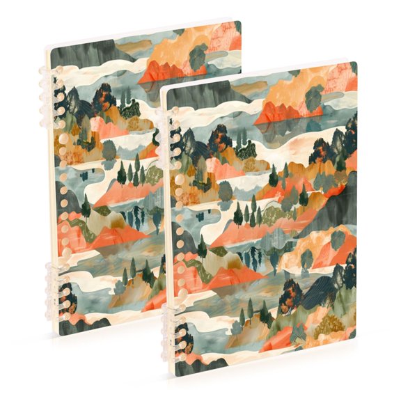 Notebook 8.3x5.7x0.4 Inch One Sizex1 Journey Note Diary Hardcover Notebook 60 Pages,80g Paper Writing Smooth and Not Easy to Break Orange Mountain