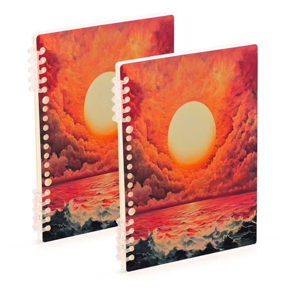 Notebook 8.3x5.7x0.4 Inch One Sizex1 Journey Note Diary Hardcover Notebook 60 Pages,80g Paper Writing Smooth and Not Easy to Break Orange Pretty Sun