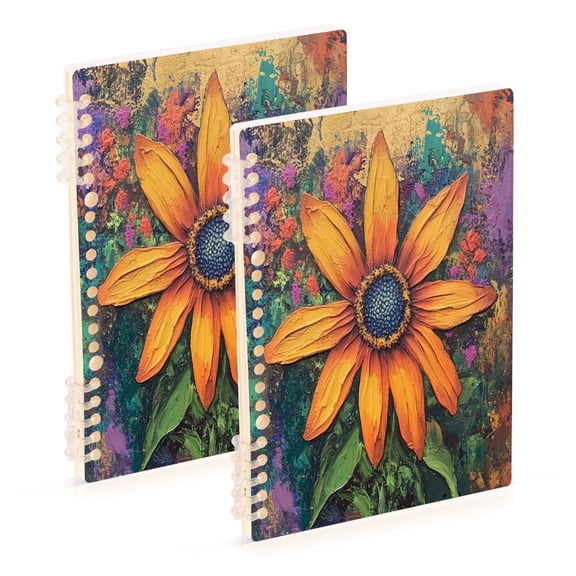 Notebook 8.3x5.7x0.4 Inch One Sizex1 Journey Note Diary Hardcover Notebook 60 Pages,80g Paper Writing Smooth and Not Easy to Break Picturesque Flower