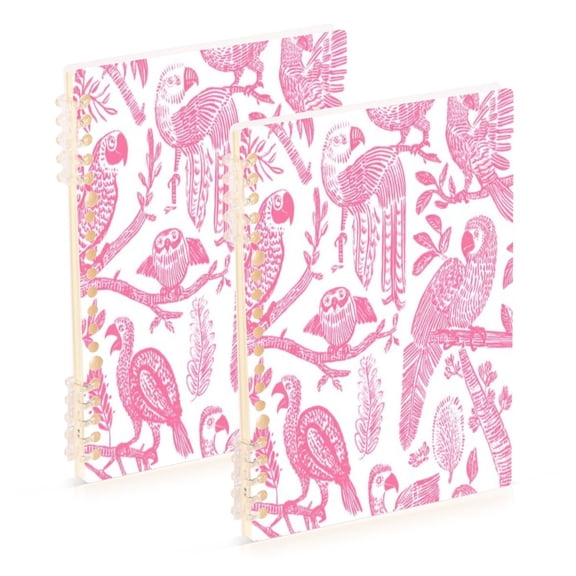 Notebook 8.3x5.7x0.4 Inch One Sizex1 Journey Note Diary Hardcover Notebook 60 Pages,80g Paper Writing Smooth and Not Easy to Break Pink Bird Flock