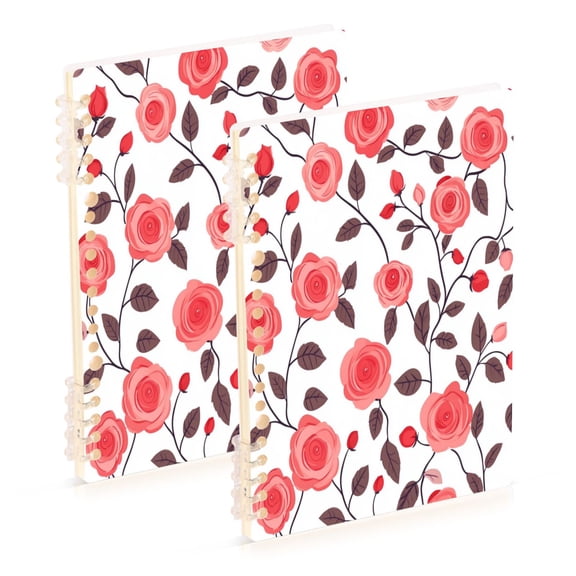 Notebook 8.3x5.7x0.4 Inch One Sizex1 Journey Note Diary Hardcover Notebook 60 Pages,80g Paper Writing Smooth and Not Easy to Break Pink Roses Cute