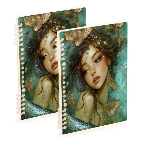 Notebook 8.3x5.7x0.4 Inch One Sizex1 Journey Note Diary Hardcover Notebook 60 Pages,80g Paper Writing Smooth and Not Easy to Break Pretty Mermaid