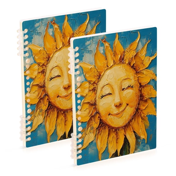 Notebook 8.3x5.7x0.4 Inch One Sizex1 Journey Note Diary Hardcover Notebook 60 Pages,80g Paper Writing Smooth and Not Easy to Break Pretty Smile Sun