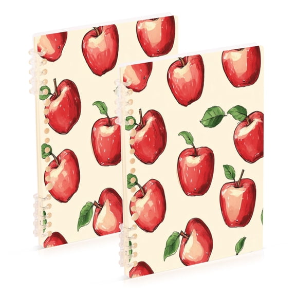 Notebook 8.3x5.7x0.4 Inch One Sizex1 Journey Note Diary Hardcover Notebook 60 Pages,80g Paper Writing Smooth and Not Easy to Break Red Apple