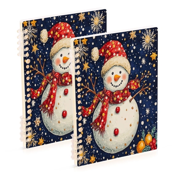 Notebook 8.3x5.7x0.4 Inch One Sizex1 Journey Note Diary Hardcover Notebook 60 Pages,80g Paper Writing Smooth and Not Easy to Break Red Scarf Snowman