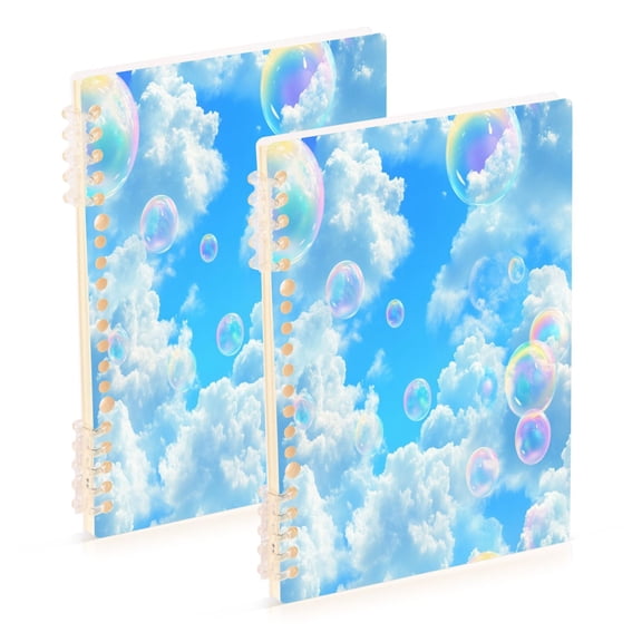 Notebook 8.3x5.7x0.4 Inch One Sizex1 Journey Note Diary Hardcover Notebook 60 Pages,80g Paper Writing Smooth and Not Easy to Break White Cloud Bubble