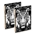 thumbnail image 1 of Notebook 8.3x5.7x0.4 Inch One Sizex2 Journey Note Diary Hardcover Notebook 60 Pages,80g Paper Writing Smooth and Not Easy to Break Black and White Cartoon Tiger, 1 of 8