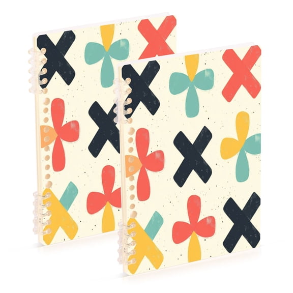 Notebook 8.3x5.7x0.4 Inch One Sizex2 Journey Note Diary Hardcover Notebook 60 Pages,80g Paper Writing Smooth and Not Easy to Break Colored Cross Pattern