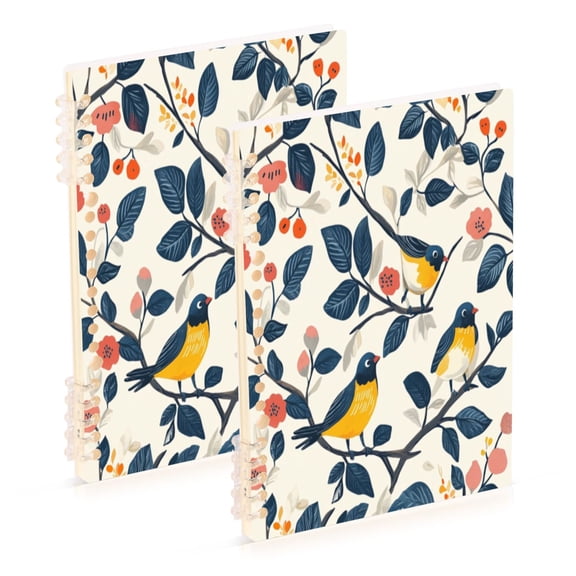 Notebook 8.3x5.7x0.4 Inch One Sizex2 Journey Note Diary Hardcover Notebook 60 Pages,80g Paper Writing Smooth and Not Easy to Break Lovely Colorful Birds4