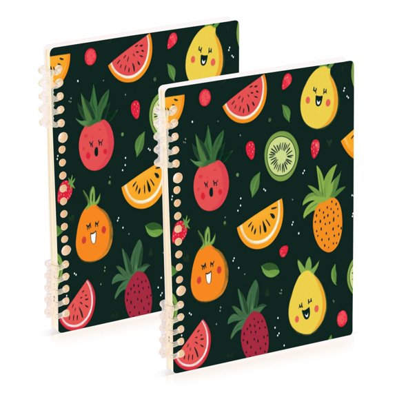 Notebook 8.3x5.7x0.4 Inch One Sizex2 Journey Note Diary Hardcover Notebook 60 Pages,80g Paper Writing Smooth and Not Easy to Break Lovely Smile Fruit Seamless