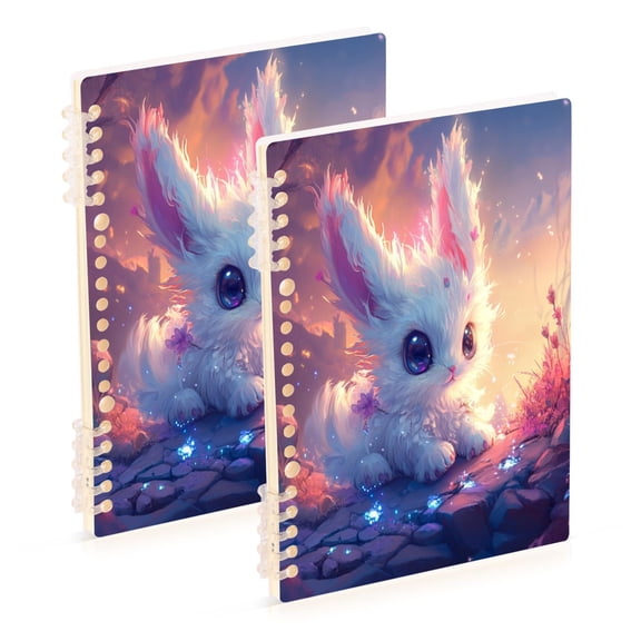 Notebook 8.3x5.7x0.4 Inch One Sizex2 Journey Note Diary Hardcover Notebook 60 Pages,80g Paper Writing Smooth and Not Easy to Break Beautiful Cartoon Fox