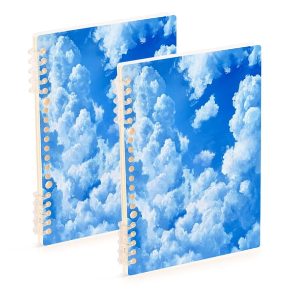 Notebook 8.3x5.7x0.4 Inch One Sizex2 Journey Note Diary Hardcover Notebook 60 Pages,80g Paper Writing Smooth and Not Easy to Break Blue Sky and Clouds