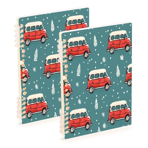 Notebook 8.3x5.7x0.4 Inch One Sizex2 Journey Note Diary Hardcover Notebook 60 Pages,80g Paper Writing Smooth and Not Easy to Break Christmas Pickup Truck