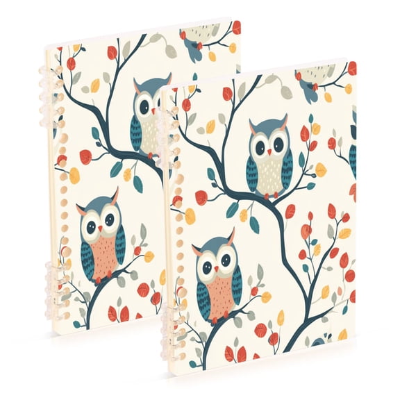 Notebook 8.3x5.7x0.4 Inch One Sizex2 Journey Note Diary Hardcover Notebook 60 Pages,80g Paper Writing Smooth and Not Easy to Break Colorful Cartoon Owl