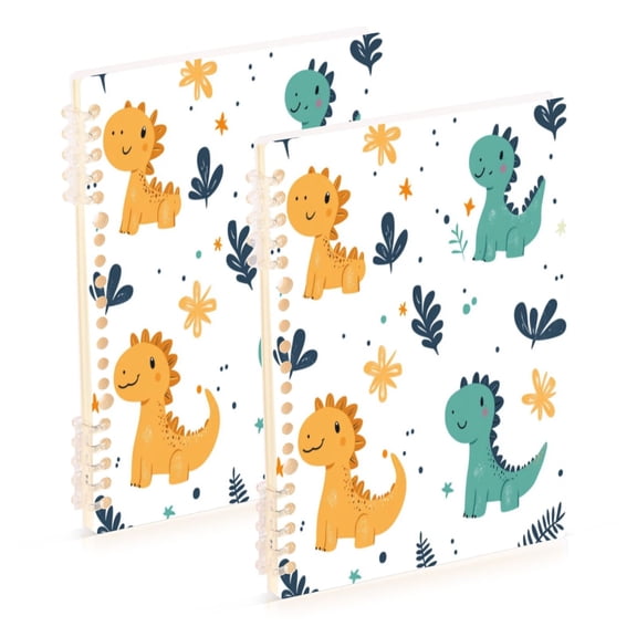Notebook 8.3x5.7x0.4 Inch One Sizex2 Journey Note Diary Hardcover Notebook 60 Pages,80g Paper Writing Smooth and Not Easy to Break Colorful Cute Dinosaur