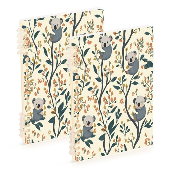 Notebook 8.3x5.7x0.4 Inch One Sizex2 Journey Note Diary Hardcover Notebook 60 Pages,80g Paper Writing Smooth and Not Easy to Break Cute Koala Seamless