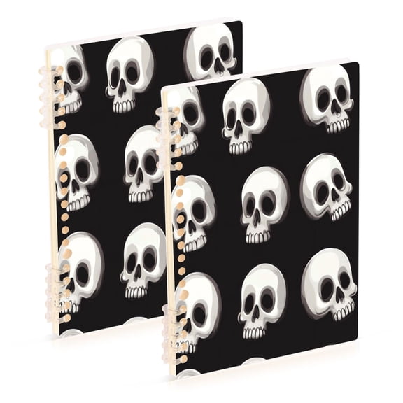 Notebook 8.3x5.7x0.4 Inch One Sizex2 Journey Note Diary Hardcover Notebook 60 Pages,80g Paper Writing Smooth and Not Easy to Break Halloween Skeletons1