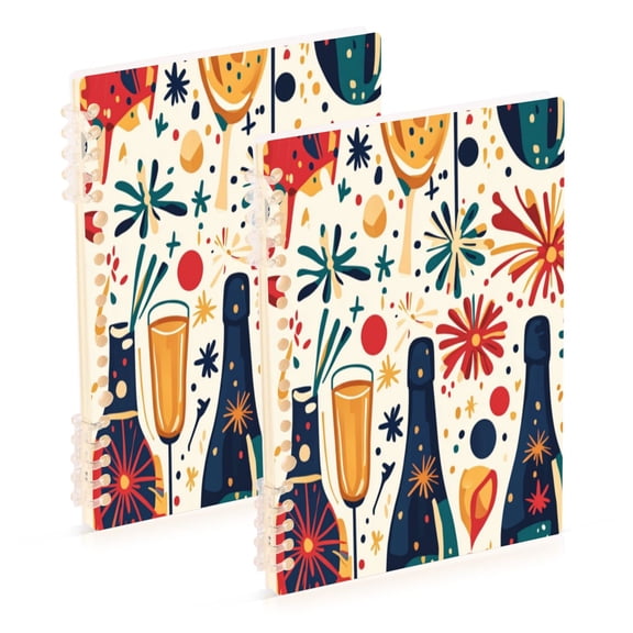 Notebook 8.3x5.7x0.4 Inch One Sizex2 Journey Note Diary Hardcover Notebook 60 Pages,80g Paper Writing Smooth and Not Easy to Break Pretty Champagne Pattern