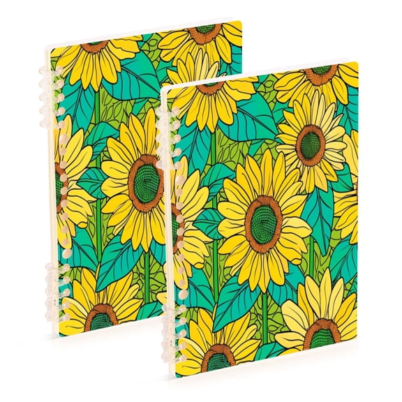 Notebook 8.3x5.7x0.4 Inch One Sizex2 Journey Note Diary Hardcover Notebook 60 Pages,80g Paper Writing Smooth and Not Easy to Break Yellow Cartoon Sunflower