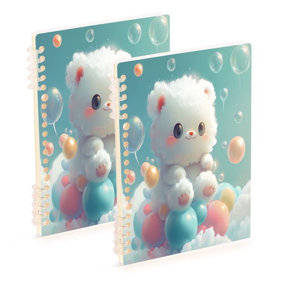 Notebook 8.3x5.7x0.4 Inch One Sizex2 Journey Note Diary Hardcover Notebook 60 Pages,80g Paper Writing Smooth and Not Easy to Break A Cartoon Bear