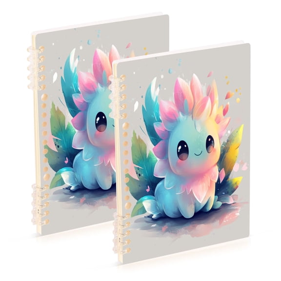 Notebook 8.3x5.7x0.4 Inch One Sizex2 Journey Note Diary Hardcover Notebook 60 Pages,80g Paper Writing Smooth and Not Easy to Break A Cartoon Dragon