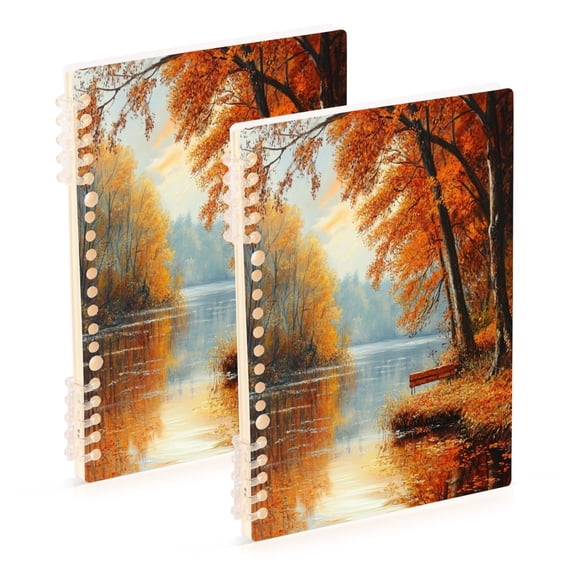 Notebook 8.3x5.7x0.4 Inch One Sizex2 Journey Note Diary Hardcover Notebook 60 Pages,80g Paper Writing Smooth and Not Easy to Break A River