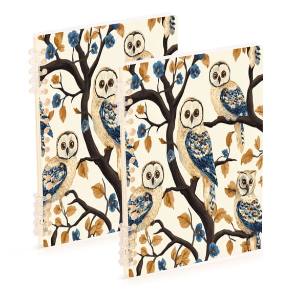 Notebook 8.3x5.7x0.4 Inch One Sizex2 Journey Note Diary Hardcover Notebook 60 Pages,80g Paper Writing Smooth and Not Easy to Break Beautiful Cute Owl