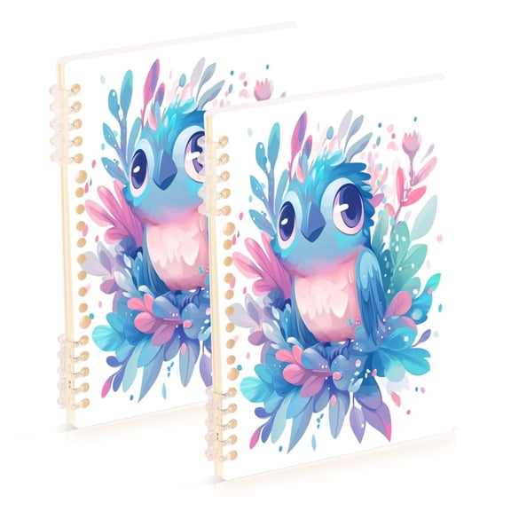 Notebook 8.3x5.7x0.4 Inch One Sizex2 Journey Note Diary Hardcover Notebook 60 Pages,80g Paper Writing Smooth and Not Easy to Break Big Eyed Blue Owl