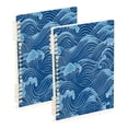 thumbnail image 1 of Notebook 8.3x5.7x0.4 Inch One Sizex2 Journey Note Diary Hardcover Notebook 60 Pages,80g Paper Writing Smooth and Not Easy to Break Blue Wave, 1 of 8
