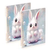 Notebook 8.3x5.7x0.4 Inch One Sizex2 Journey Note Diary Hardcover Notebook 60 Pages,80g Paper Writing Smooth and Not Easy to Break Bubble Rabbit