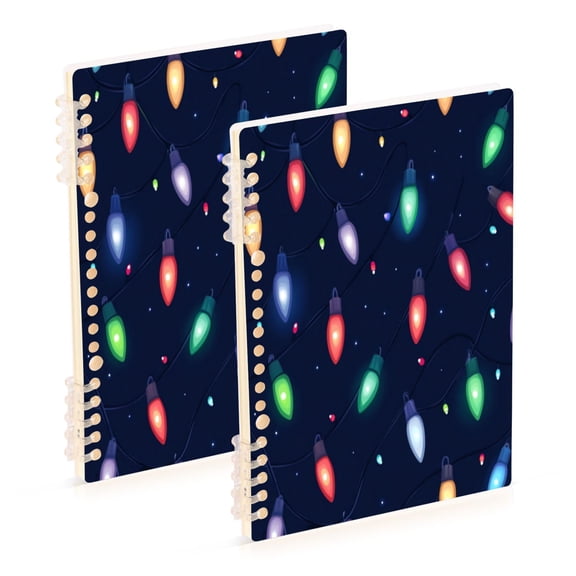Notebook 8.3x5.7x0.4 Inch One Sizex2 Journey Note Diary Hardcover Notebook 60 Pages,80g Paper Writing Smooth and Not Easy to Break Christmas Lights