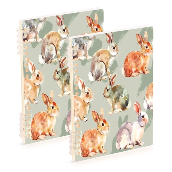 Notebook 8.3x5.7x0.4 Inch One Sizex2 Journey Note Diary Hardcover Notebook 60 Pages,80g Paper Writing Smooth and Not Easy to Break Colorful Rabbit